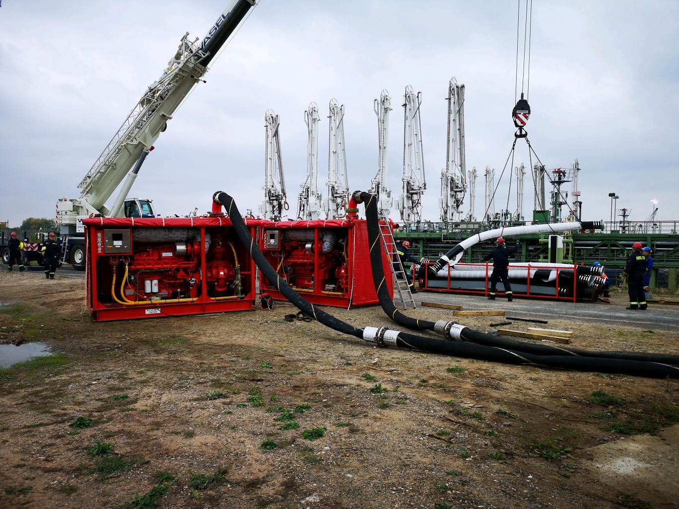 Temporary pump system with a capacity of 28.000 lpm